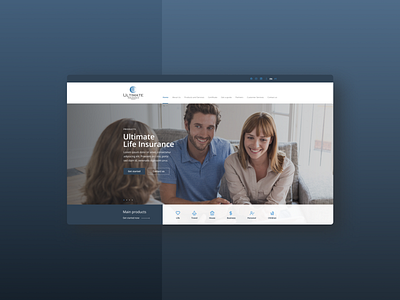 Ultimate Insurance - Website UI alignment business company formal insurance insurance company navy blue product