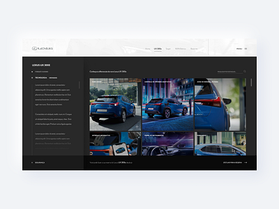 Lexus - Website alignment auto car electric gallery grid images interaction japan lexus product text ux ux300