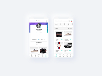 Homeco - Mobile app UI app blue gradient marketplace mobile design mobile ui overlay purple