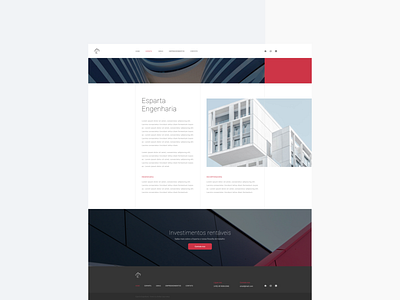 Esparta Engineer - Website UI alignment blocks building civil construction engineer geometric red