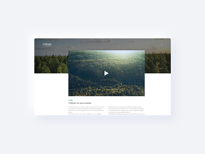 Nature Website UI banner forest gren header institucional institutional nature video