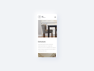 Furniture - Mobile UI alignement black empty space furniture image institutional mobile text website