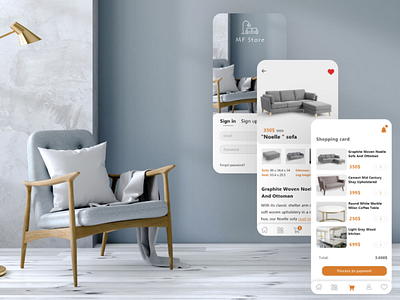 Furniture store mobile application | UI design app art design icon lettering logo minimal typography ui ux