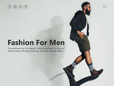 Fashion For Men | Landing Page | UI Design design homepage icon typography ui ux web