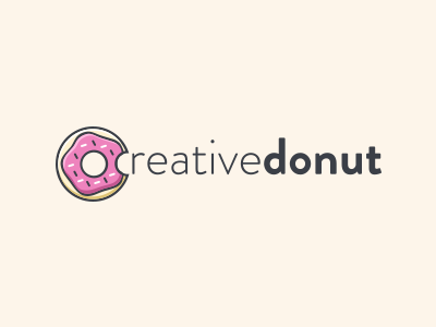 Donut Feedback agency branding clean color donut flat logo sweet