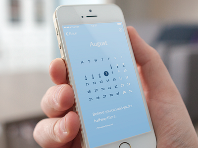 Back To Blue calendar clean color flat ios app minimal minimalistic schedule today