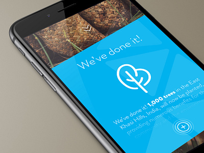 We've Done It app blue. line icons design expand ios mockup non profit read more simple trees user interface