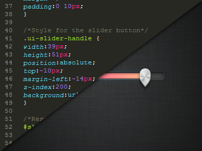 Coded Slider app button design iphone layout simple texture type ui user interface web