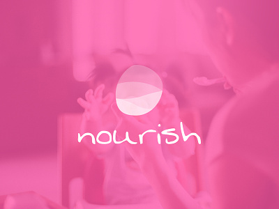 Nourish brand identity branding identity logo mark meditation mom mother nourish pebble pink symbol