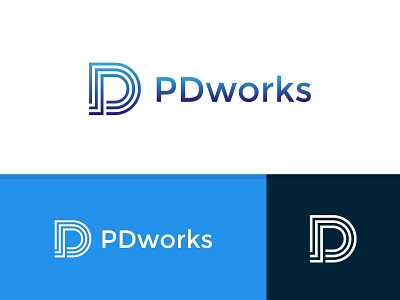 PD WORK icon design minimalist logo modern logo monogram simple logo tech logo