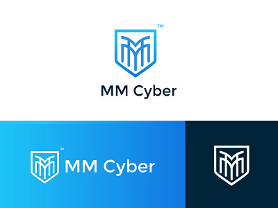 MM CYBER cybersecurity modern logo monogram logo security logo simple logo tech logo technology
