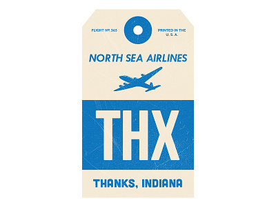 THX dribbble invite luggage tag thanks thx travel