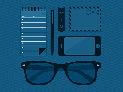 Things carry illustration iphone notepad ray bans things vector