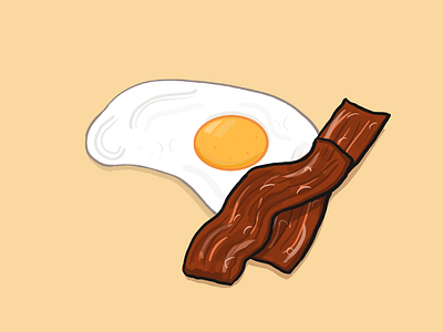 Bacon and eggs, baby! bacon drawing challenge egg eggs illustration
