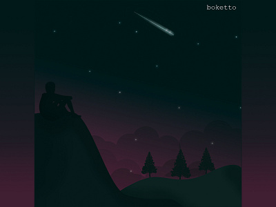 Boketto design illustration minimal vector