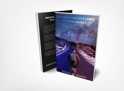 Hitch hiker s guide to the galaxy book cover design illustration vector