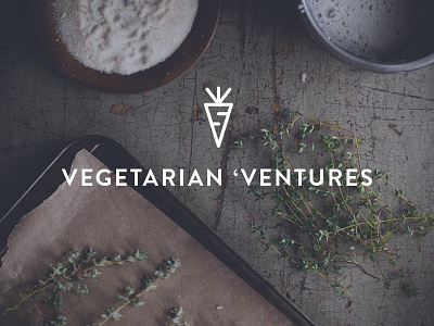 Vegetarian 'Ventures carrot food icon logo