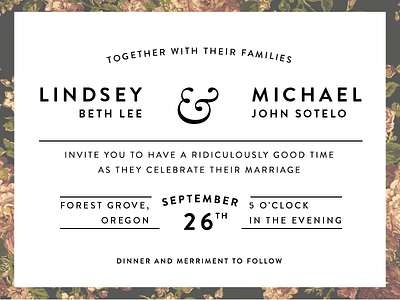 Lindsey & Michael Invitations