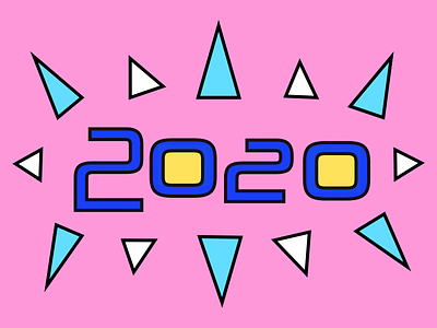 2020 2020 geometic pink retro