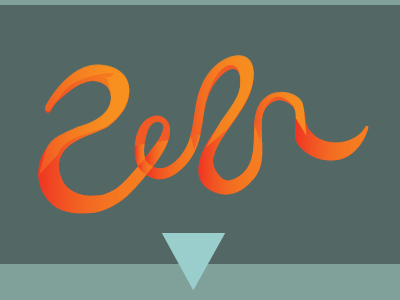 Foxy Orange lettering logo orange teal