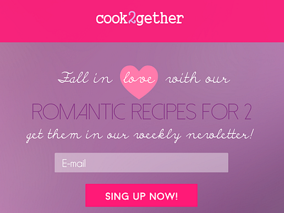 cook2gether newsletter landing page landing page