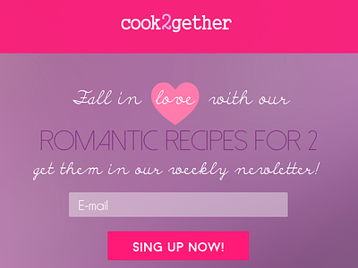 cook2gether newsletter landing page