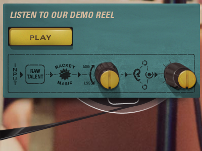 Demo Reel Player grunge menu navigation recording ui vintage website