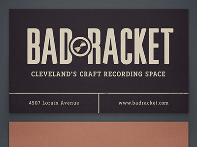 Bad Racket Business Card branding business card identity logo music recording retro serif slab studio tagline typography vintage