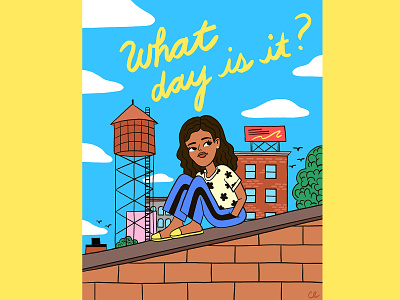 What day is it? brooklyn cityscape illustration new york new york city nyc pondering procreate queens rooftop