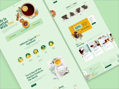Green Tea Najva creative design greantea green idea shopping slide tea ui ux web webdesign wide assortment