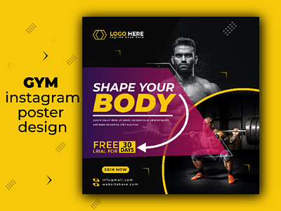 Instagram AD design banner graphic gym logo