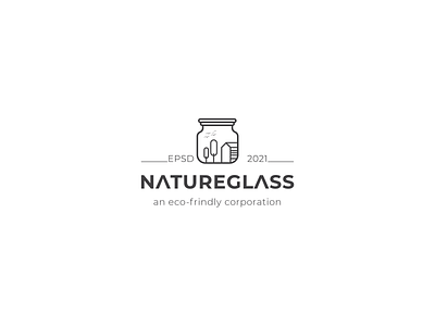Nature Glass Logo Design branding design free logo mockup glass glass logo graphic design green illustration line art logo logo minimalist nature nature logo vector