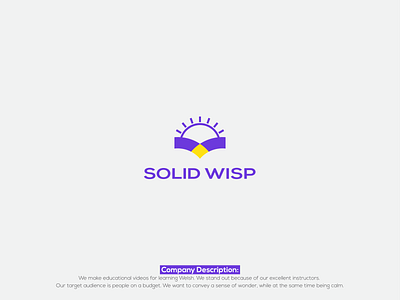 SOLID WISP branding design education educational logo graphic design hope logo illustration learning logo light logo minimalist motivational sun typography vector