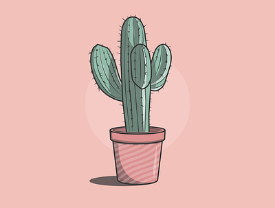 Cacti art design flat graphic design icon illustration illustrator minimal plants vector