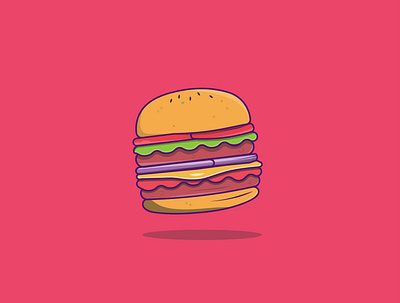 Burger art burger creative design fast food flat food illustration graphic design icon illustration illustrator minimal vector