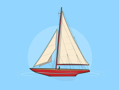 Set Sail art creative design flat graphic design icon illustration illustrator minimal ocean life sailboat sea ship vector