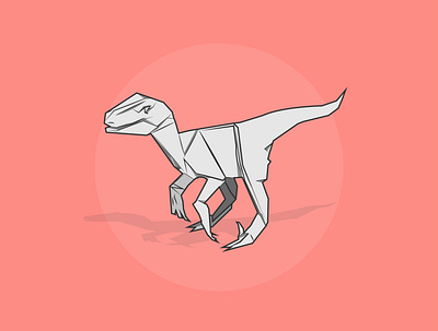 Paper-Rap art creative design dinosaur flat flat design graphic design illustration minimal origami vector velociraptor