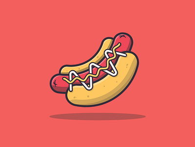 Dogg art creative design flat flat design graphic design hotdog illustration illustrator minimal vector