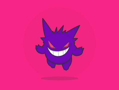 Nightmare art creative design flat flat design gengar graphic design illustration illustrator minimal pokemon vector