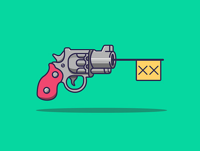 Bang! art bang creative design flat flat design flat illustration graphic design icon illustration illustrator minimal revolver vector