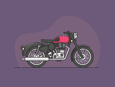 RE Classic 350 art design flat flat design graphic design illustration illustrator minimal moto art motorbike royal enfield vector