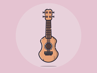 Ukulele art design flat flat design graphic design icon illustration illustrator minimal music ukulele vector