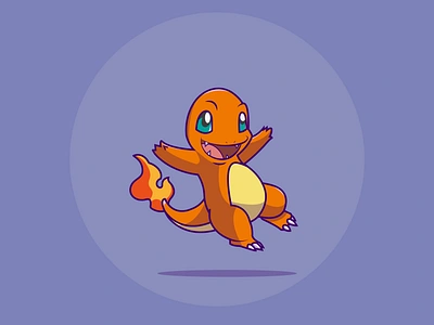 Charmander art creative design flat flat design graphic design illustration illustrator minimal pokemon vector