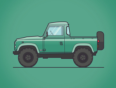 Land Rover D90 art creative design flat flat design graphic design illustration illustrator minimal vector