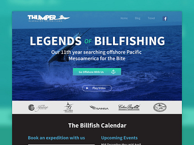 Thumper Bluewater Expeditions Home billfish blog booking desktop fishing home page ocean travel web design