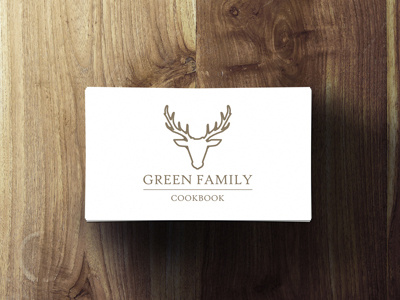 Green Family Cookbook Logo design illustration logo logo design stag vector