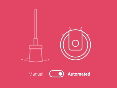 Automate the mundane animation icon illustration vector