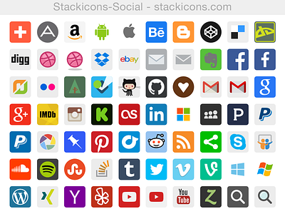 Stackicons-Social branding flat font icon social