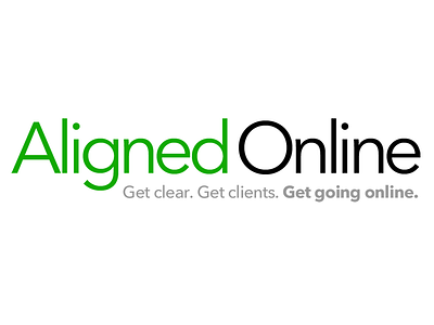 Aligned Online - logo and tagline - horizontal avenir branding logo tagline web services