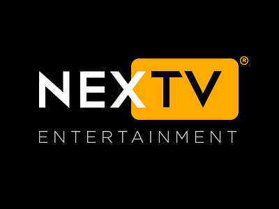 Logo for NexTV Entertainment - Black branding entertainment logo tv